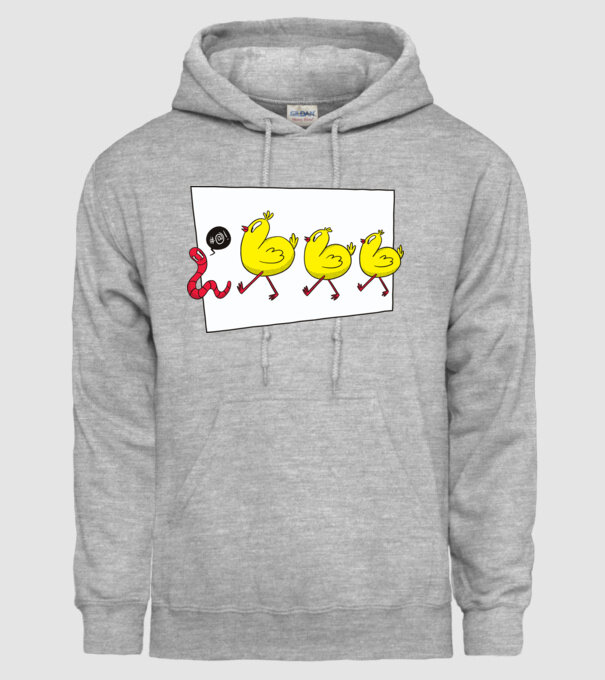 Pui cu vierme model gri pe tricou