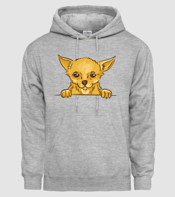 Cap de Chihuahua model gri pe tricou