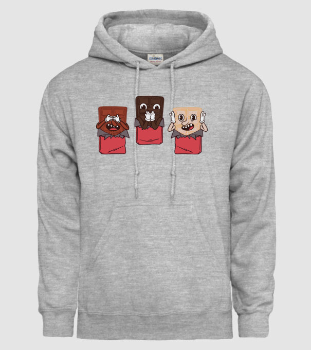Trio de ciocolată model gri pe tricou