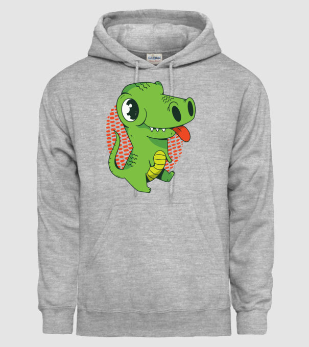 Dinozaur drăguț model gri pe tricou