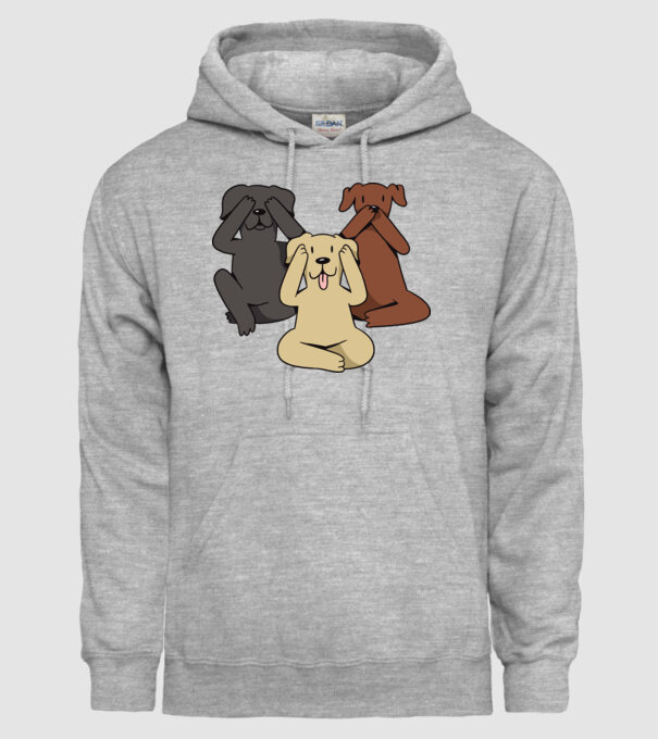 Câini drăguți model gri pe tricou