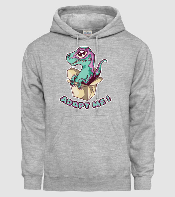 Raptor drăguț model gri pe tricou