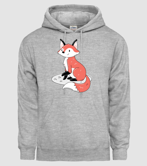Vulpe drăguță model gri pe tricou