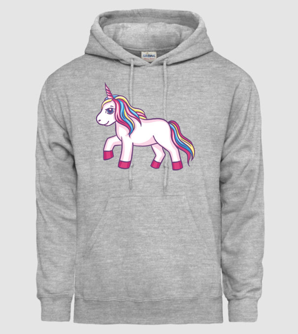 Unicorn drăguț model gri pe tricou