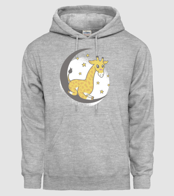 Girafă drăguță model gri pe tricou