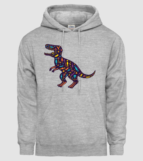 Dino bomboane model gri pe tricou