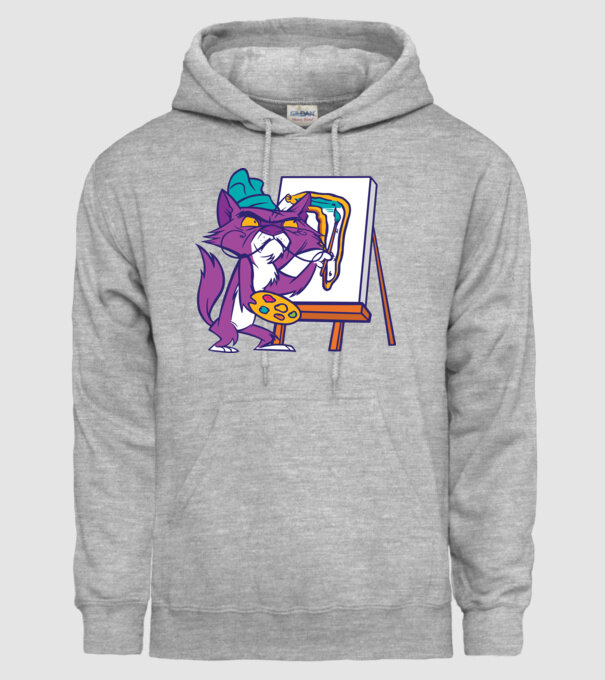 Pisică Dali model gri pe tricou