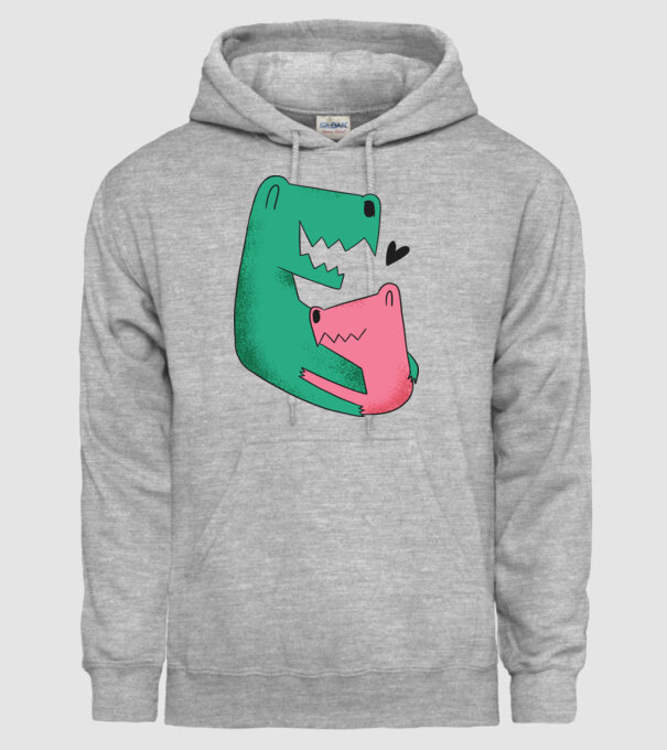 Dinozaur Tată Fiu model gri pe tricou