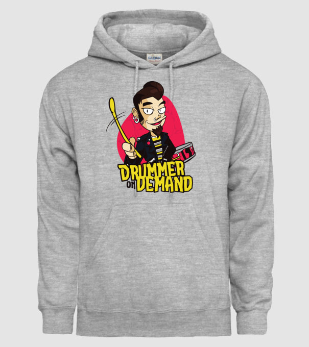 Baterist model gri pe tricou