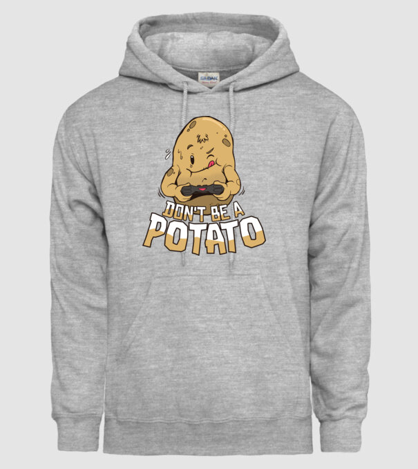 'Don''t be a Potato Gamer' model gri pe tricou