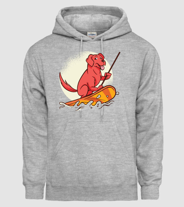 Câine vâslind model gri pe tricou