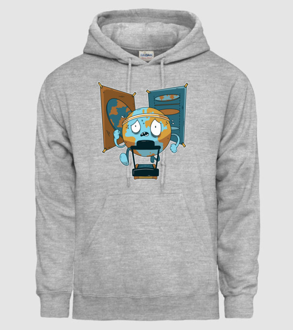 Pământ vs Pământ plat model gri pe tricou