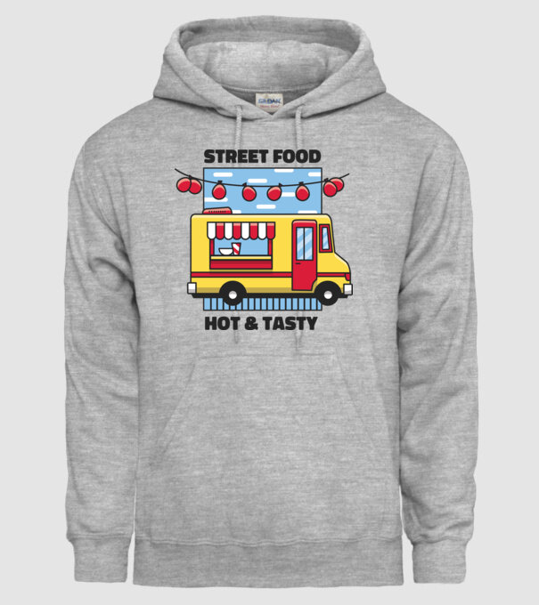 Foodtruck model gri pe tricou