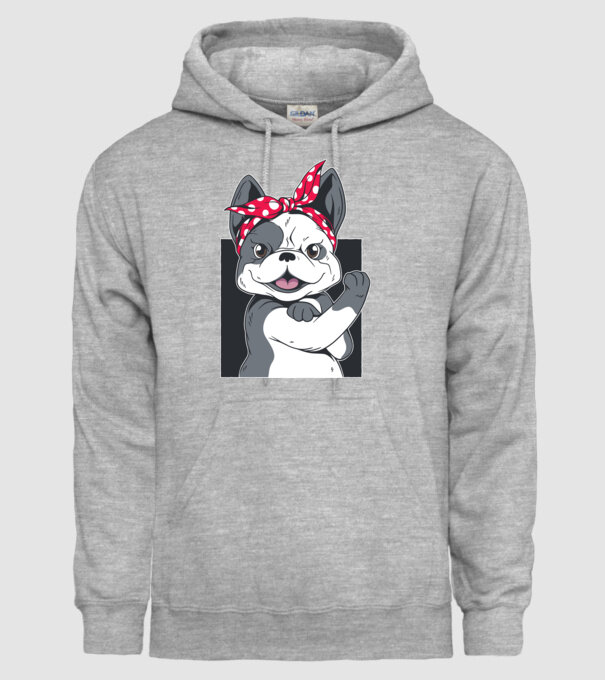 Bulldog Francez model gri pe tricou