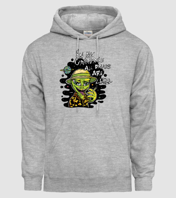 Alien drogat model gri pe tricou