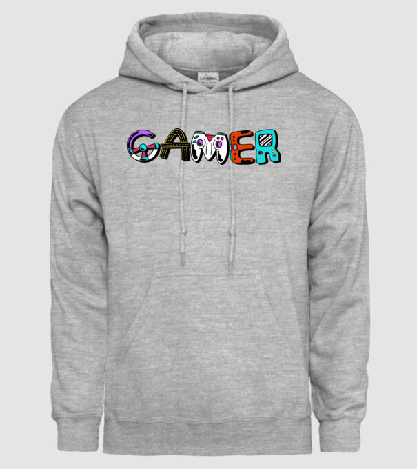 Inscripție Gamer model gri pe tricou