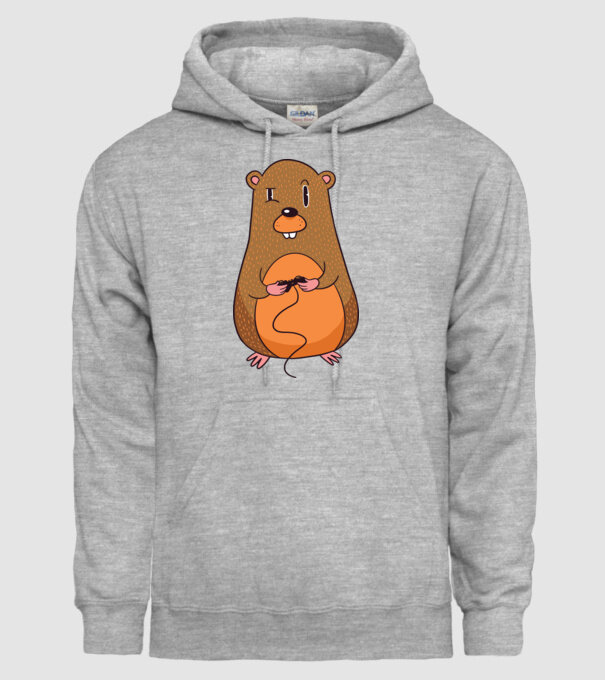 Hamster Gamer model gri pe tricou