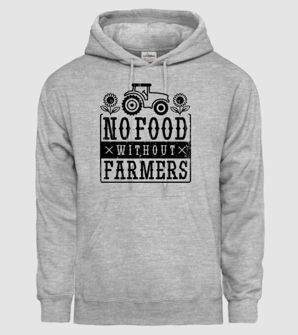 Nu există hrană fără fermieri model gri pe tricou