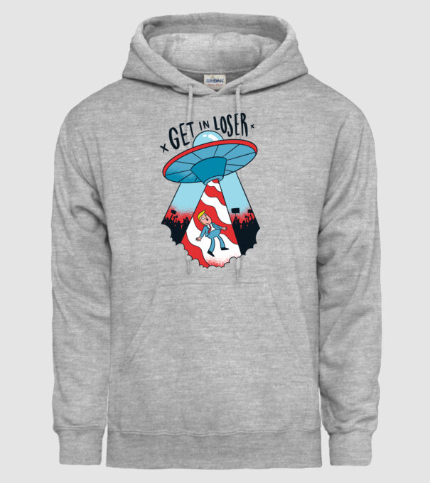 Get in Loser Trump model gri pe tricou