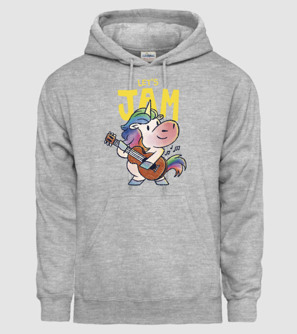 Unicorn cu chitara model gri pe tricou