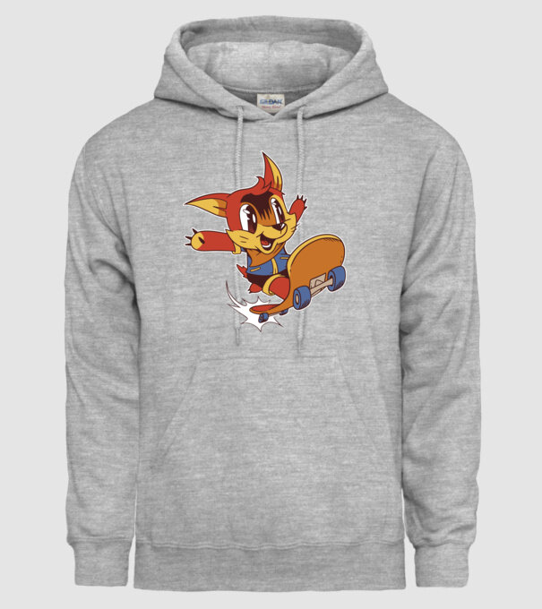 Veveriță Skateboarder model gri pe tricou