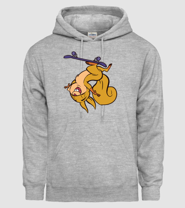 Veveriță Skateboarder model gri pe tricou