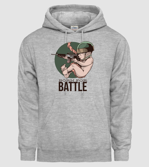 Născut pentru a lupta model gri pe tricou