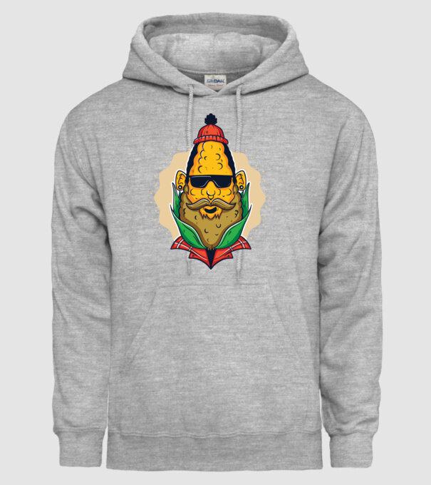 Hipster porumb model gri pe tricou