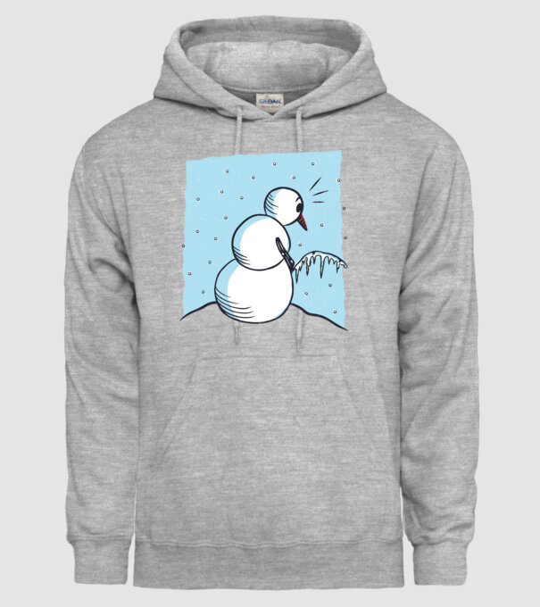 Om de zăpadă face pipi tricou amuzant model gri pe tricou