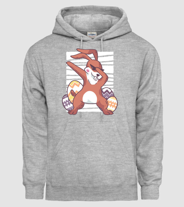 Iepure de Paște DAB model gri pe tricou