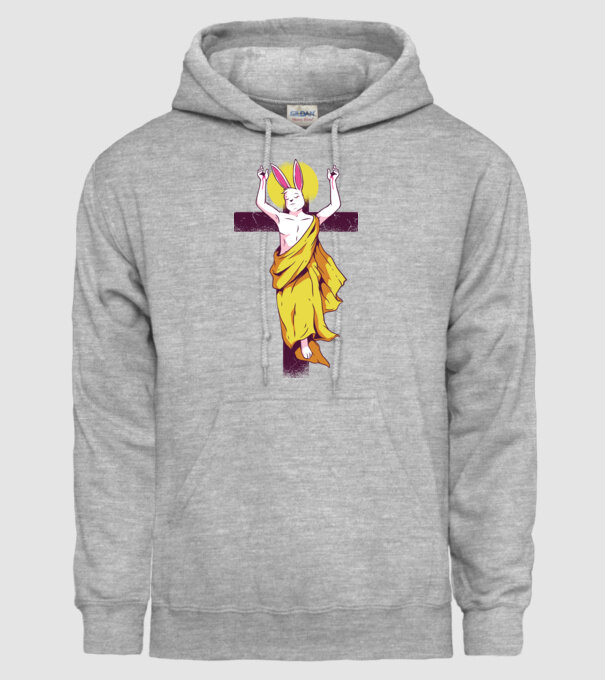 iepuraș de Paște Înviere model gri pe tricou