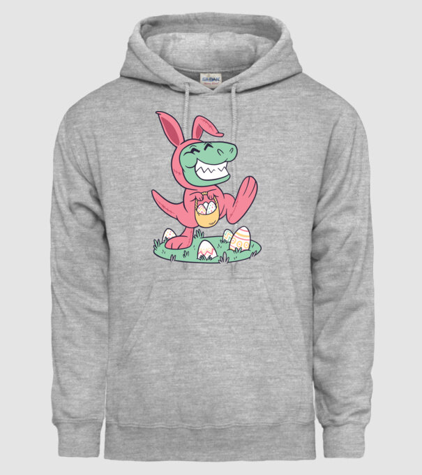 T-rex de Paște model gri pe tricou
