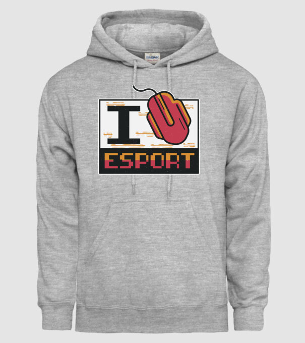 I love Esport model gri pe tricou
