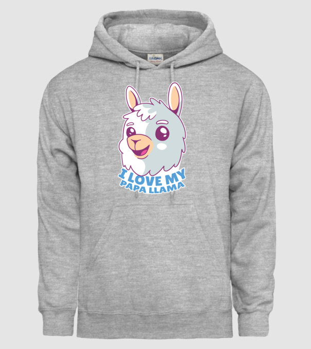 I Love My Papa Llama tricou drăguț cu lamă pentru bunicul model gri pe tricou