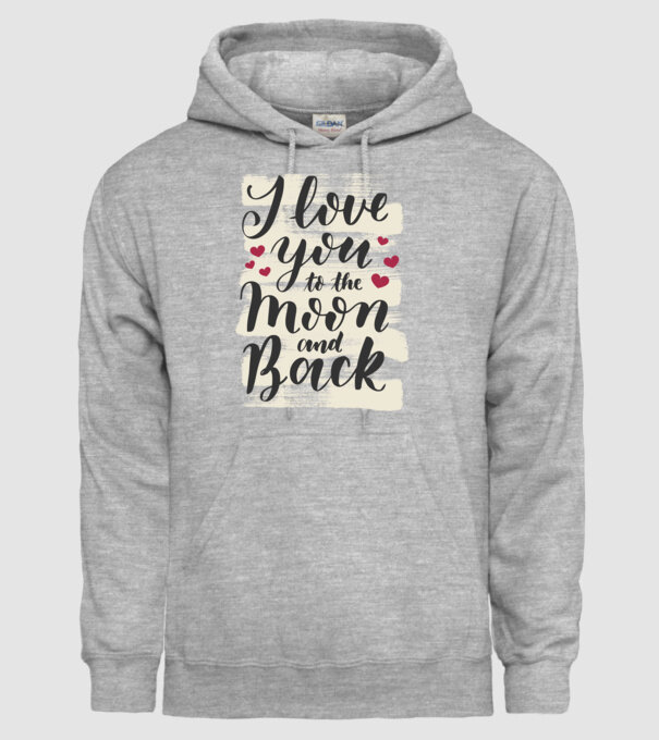 'I love you to the moon and back tricou drăguț Valentine''s Day' model gri pe tricou