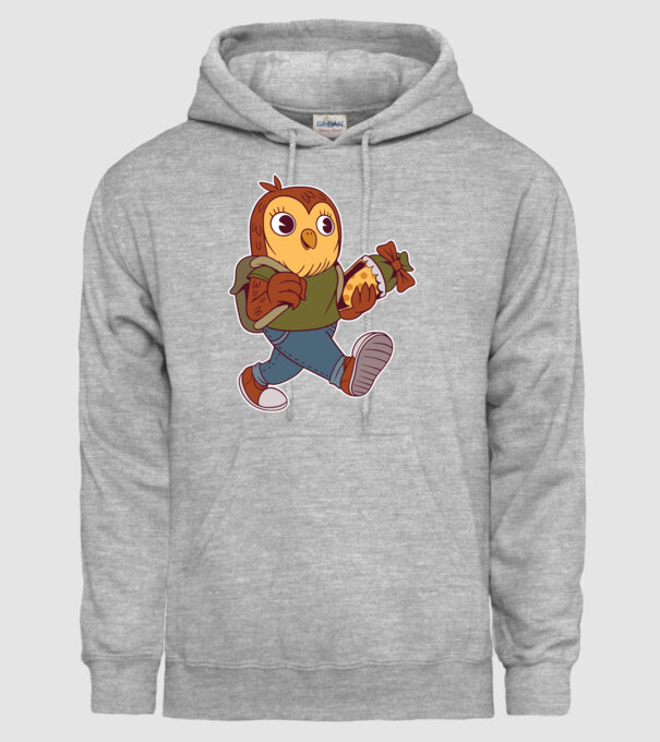Bufniță școlar model gri pe tricou