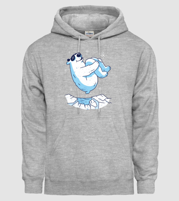 Urs polar Săritură bombă model gri pe tricou