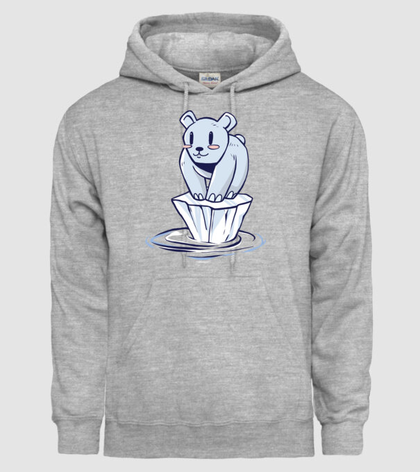 Urs polar pe gheața care se topește model gri pe tricou