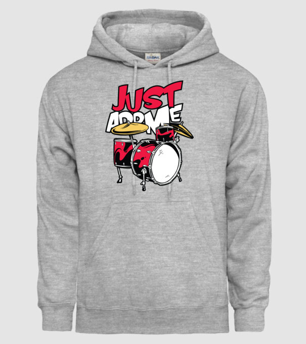 Just add me Drums model gri pe tricou