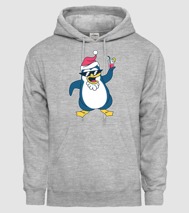 Pinguin de Crăciun model gri pe tricou