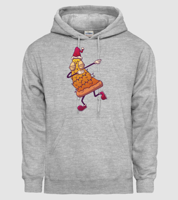 Pizza de Crăciun DAB model gri pe tricou