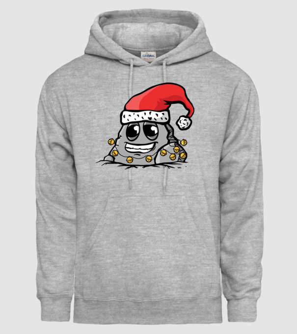 Stâncă de Crăciun model gri pe tricou