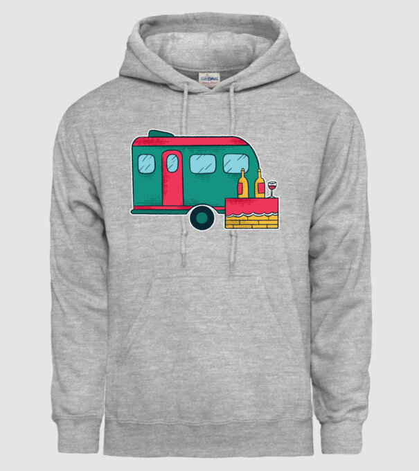 Autorulotă Camping model gri pe tricou