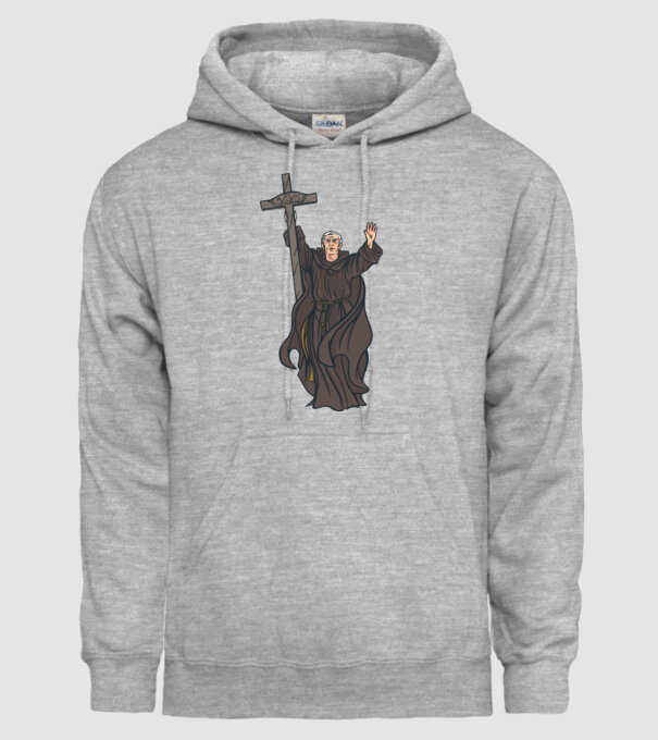 Călugăr creștin model gri pe tricou