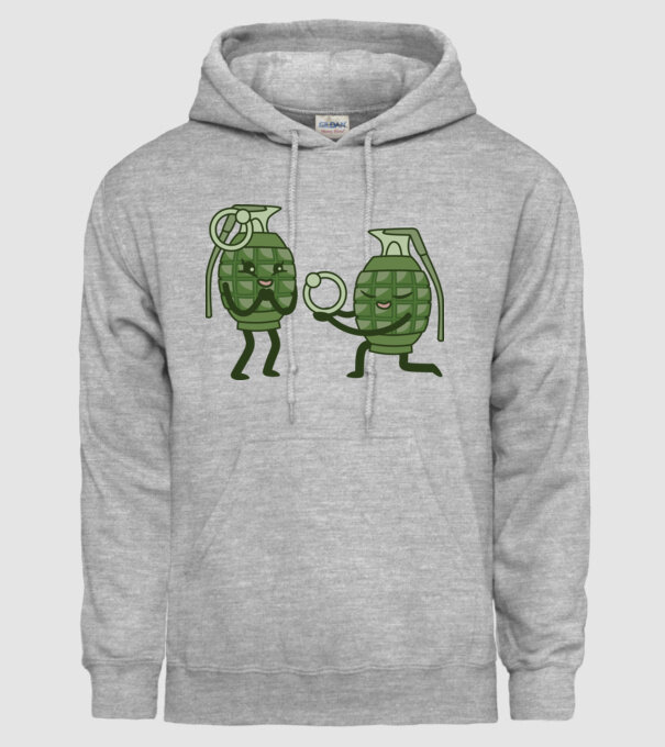 Grenadă de mână Cerere în căsătorie Dragoste model gri pe tricou