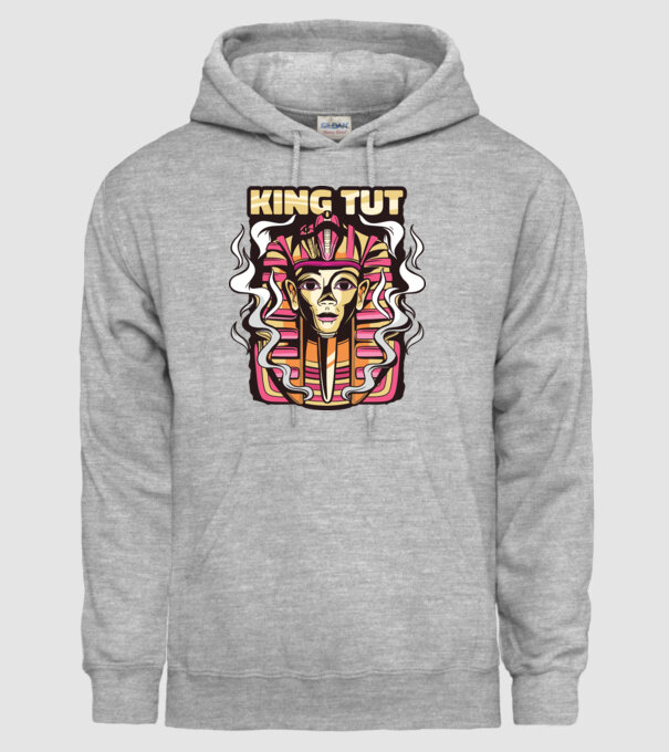 King Tut - Faraonul Tutankhamon model gri pe tricou