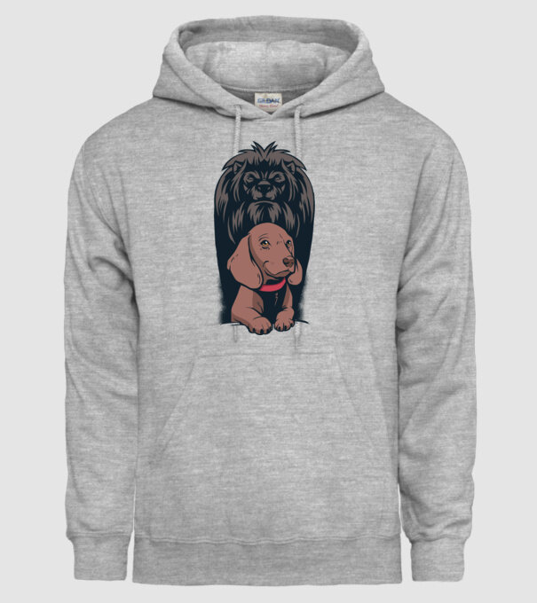 Cățeluș Leu cu umbră model gri pe tricou