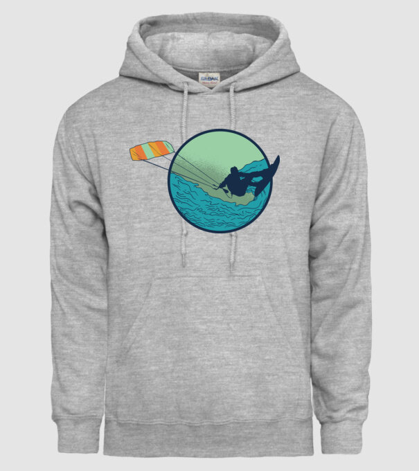 Tricou Kitesurf model gri pe tricou
