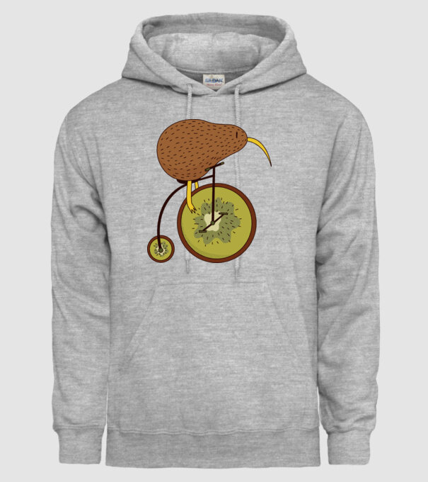 Bicicletă Kiwi model gri pe tricou