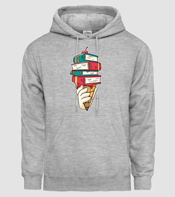 Înghețată cu Carte model gri pe tricou